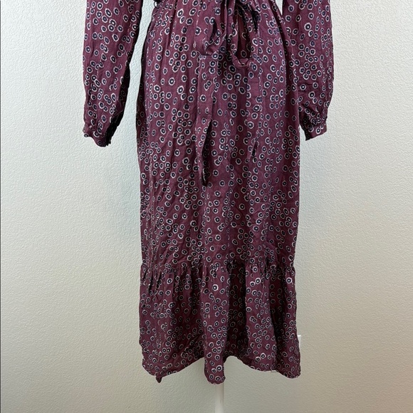 Outerknown Stardust Floral Ruffle Midi Dress in Purple Size Small - Picture 6 of 11